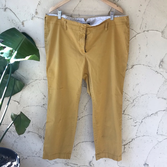 Mustard Cropped Chinos Plus Size Lands End - Picture 8 of 9